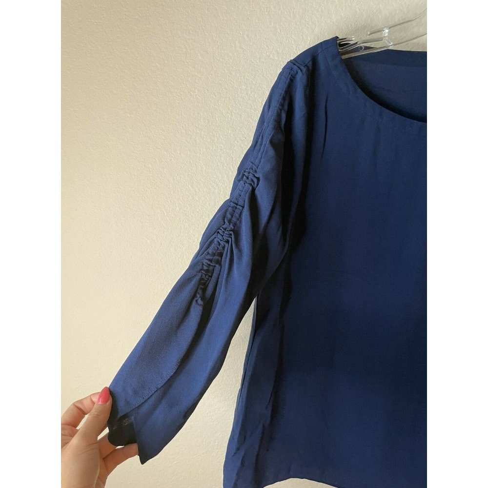 Eileen Fisher‎ Regular Size XS 3/4 Sleeve Solid Navy - Picture 3 of 5